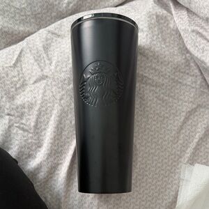 Starbucks Black Stainless Travel Tumbler with Embossed Logo